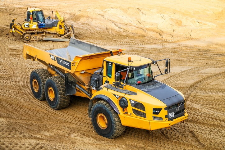 TPMS on Earthmover tyres on an Articulated Dump Truck