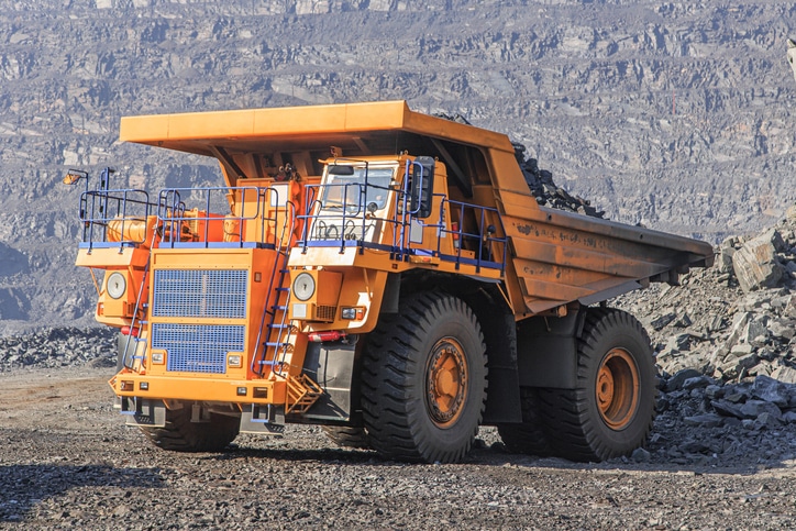 TPMS for earthmover tyres on a Rigid Dump Truck